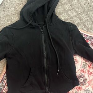 Black crop zip up